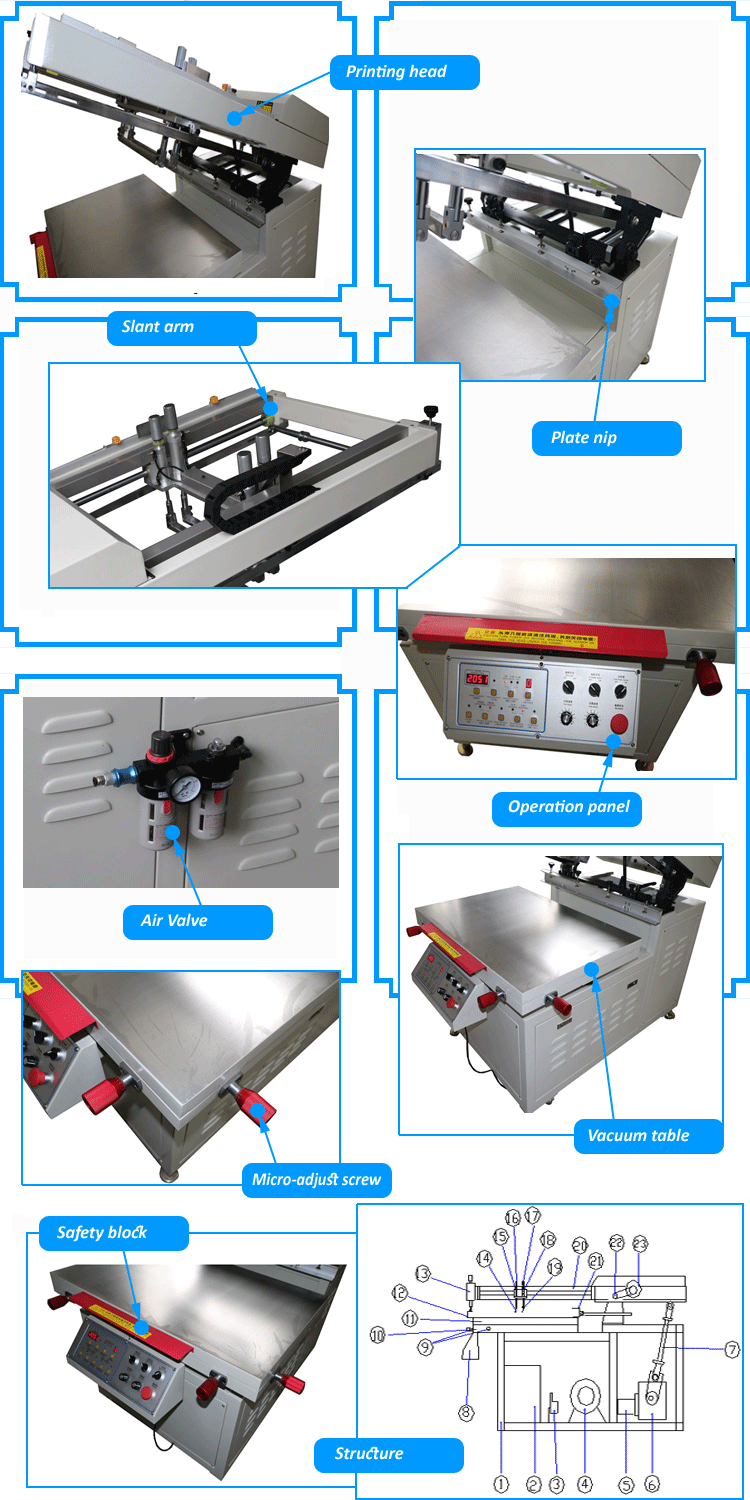 Oblique arm high quality  Screen printing Machine 3