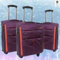 TModen design spinner wheels new design nylon l   age trolley bag case with 3pcs 2