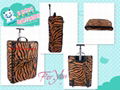 2012Newest colourful foldable design jacquard bulit-in sigle-tube trolley luggag