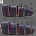 Cheap 5 pcs trolley bag travel l   age with Shantung silk material 4