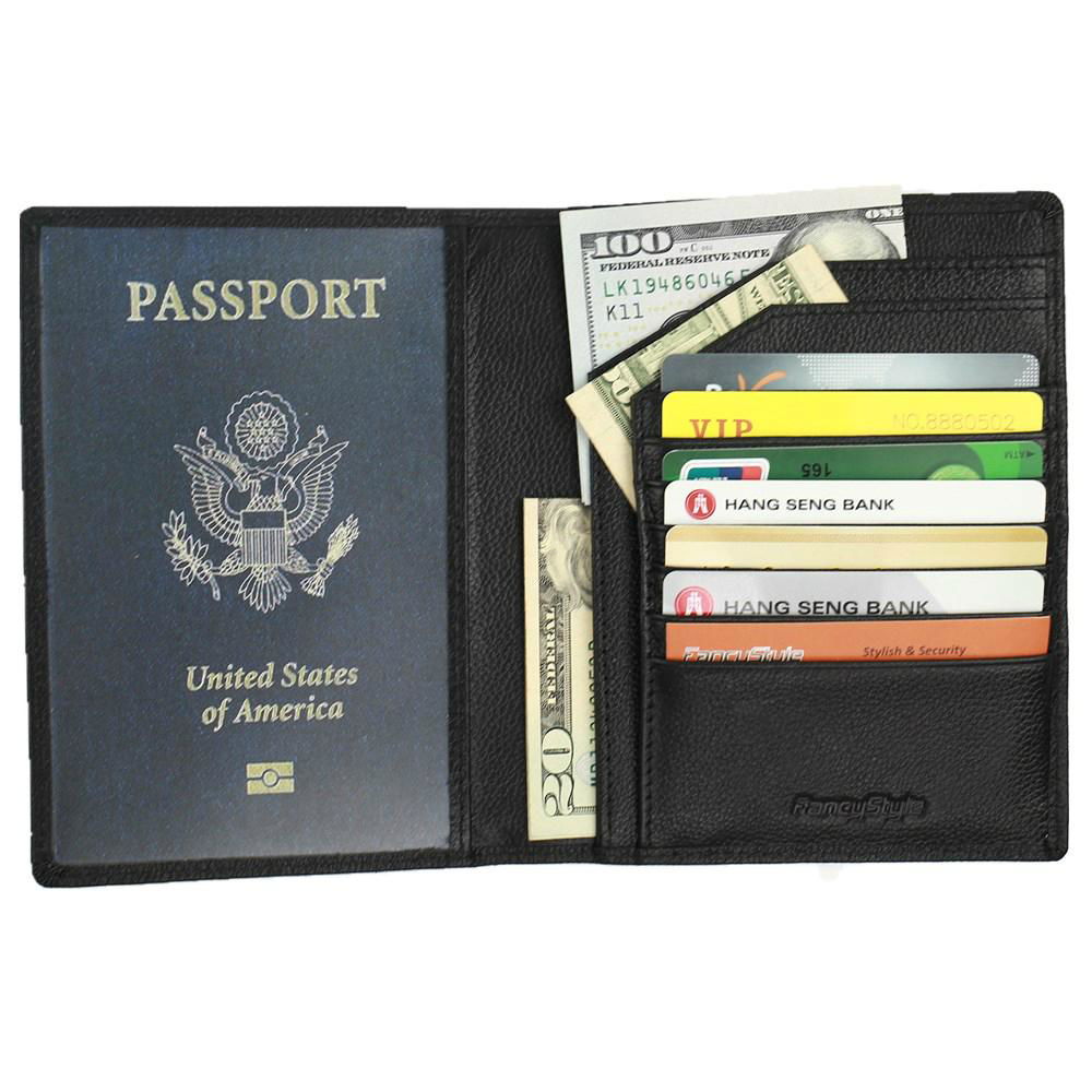 Fancystyle Soft Travel Leather RFID Passport Wallet Cover Style Passport Organiz 2