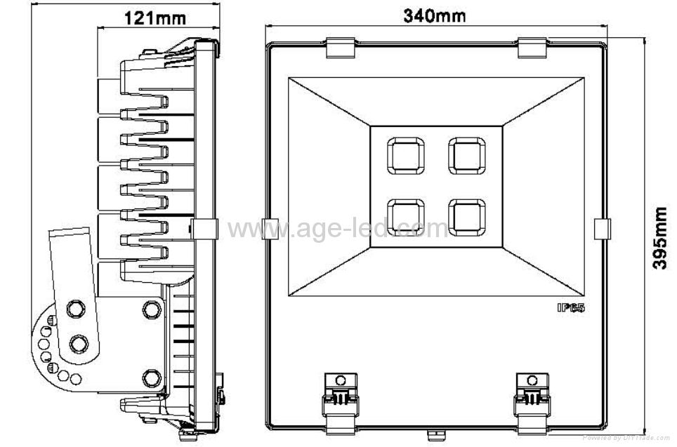 AC85-277V.IP65,尺寸395x340x121mm.200W LED 投光灯 2