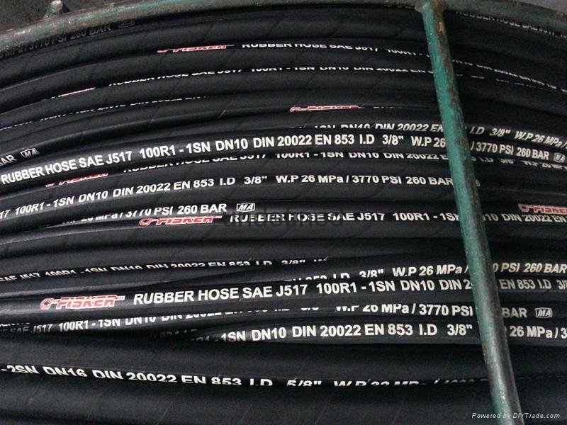 Steel Braided Hydraulic Rubber Hose SAE 100 R1AT Single Wire Braided Hose 3