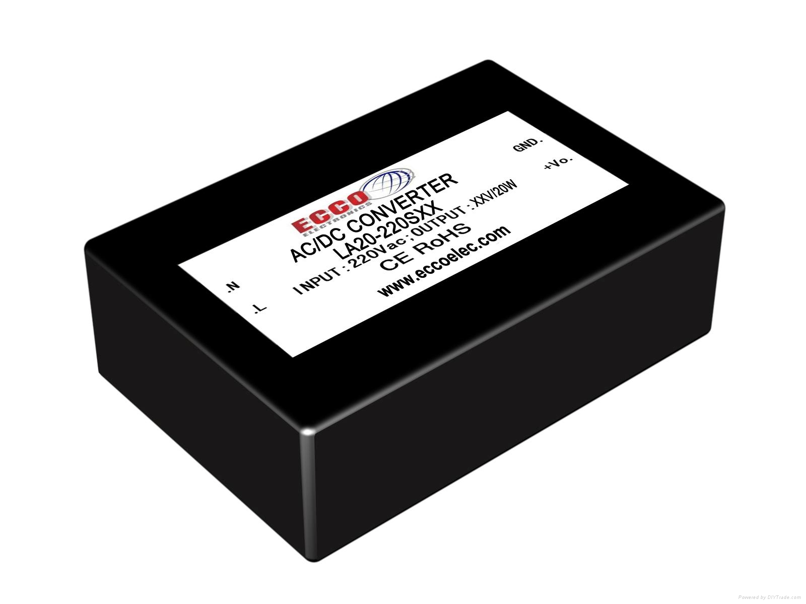 PCB mount 20W 25W AC/DC converter LA20220S24 ECCOELEC (China