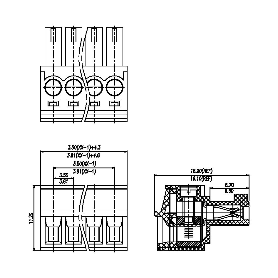 Plug-in terminal block 15EDGK 3.81mm pitch （FPC1.5-XX-381-00） 4