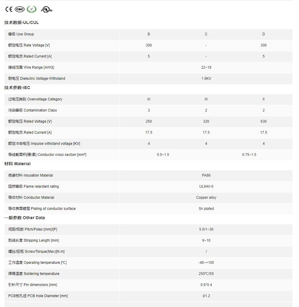 弹簧式PCB接线端子DG235 10.0mm间距插座 FS1.5-XX-1000-06 5