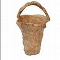 Wooden Fir Root  Handly Carved Small Root basket 2