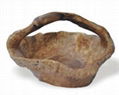 Wooden Fir Root  Handly Carved Small Root basket 4