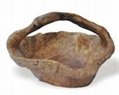 Wooden Fir Root  Handly Carved Small Root basket
