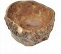 Wooden Handly Carved Fir Small Root bowl