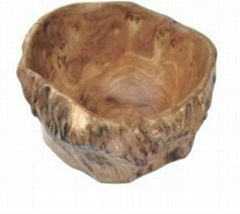 Wooden Handly Carved Fir Small Root bowl