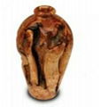 Wood  Carved Small Root Urn