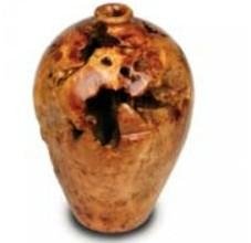 Wood  Carved Small Root Urn 3