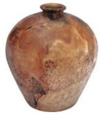 Wood  Carved Small Root Urn 5