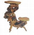 Handly Carved Fir  Root Wood  Flower Stand