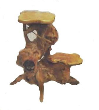 Handly Carved Fir  Root Wood  Flower Stand 4