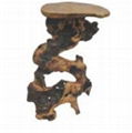 Handly Carved Fir  Root Wood  Flower Stand 5