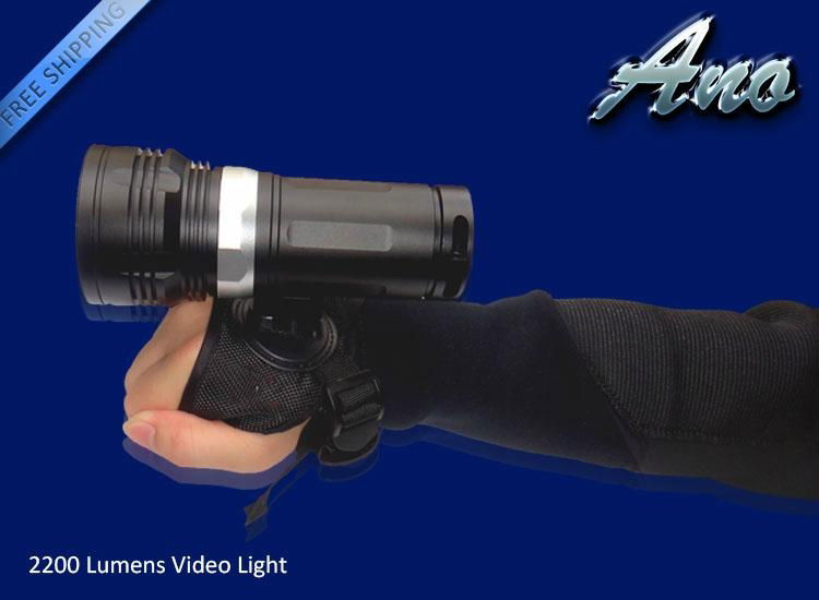 Ano V2200S  2200 lumens high power scuba photograph and video diving led torch