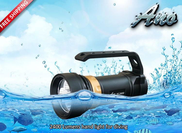 ANO 2400lumen Diving Scuba  light underwater photograph torch waterproof 200M 