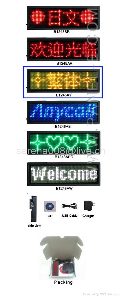 1.3"X3"usb rechargeable scrolling led message button badge（Direct Manufacturer)  2