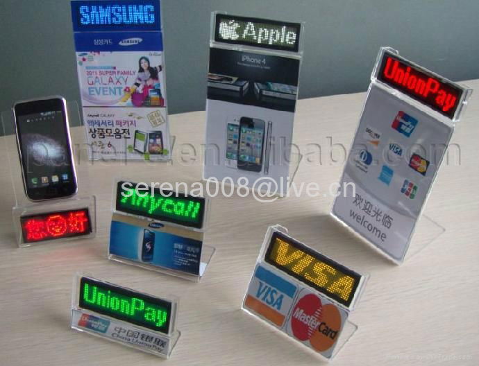 USB rechargeable led name tag messge badges mini displays  board 5