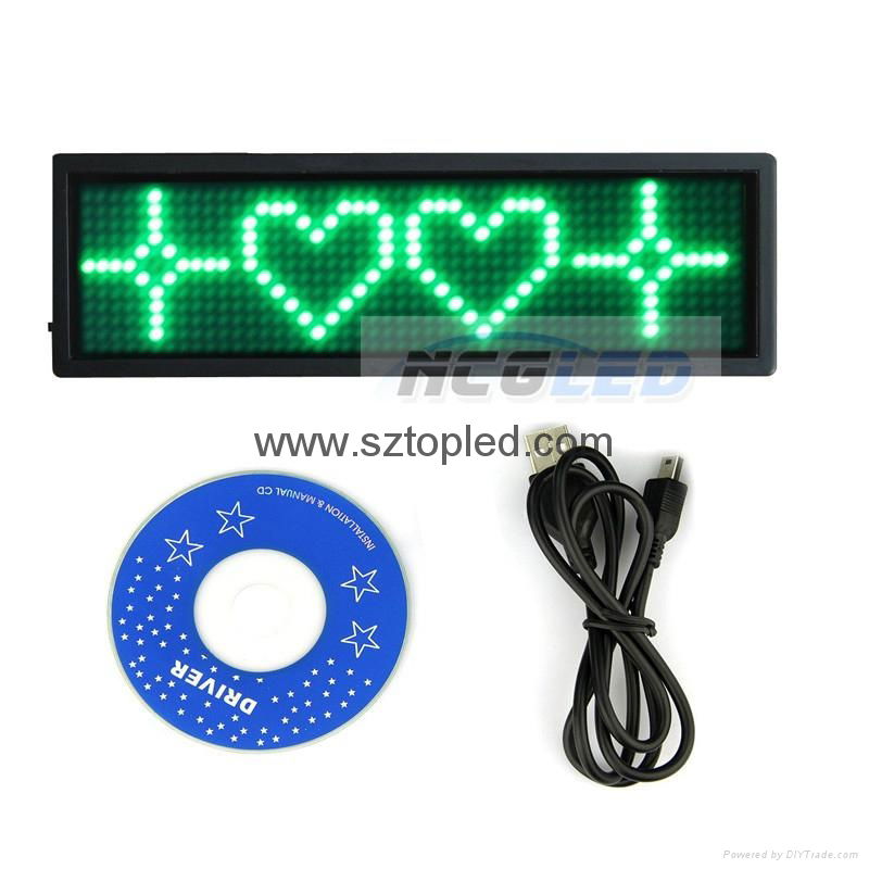 USB rechargeable led name tag messge badges mini displays  board
