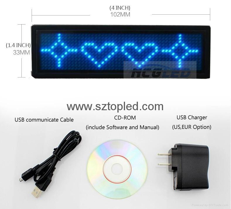 1.3"X3"usb rechargeable scrolling led message button badge（Direct Manufacturer)  4