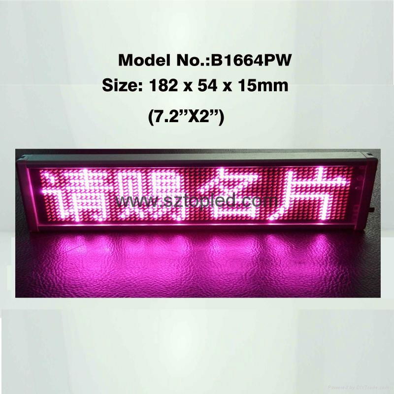 Pink color tabletop LED moving sign display boards for exhibitions/ariport use