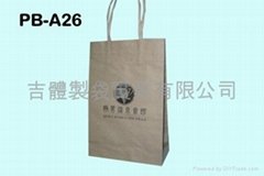 Kraft paper bag with paper twisted handle 