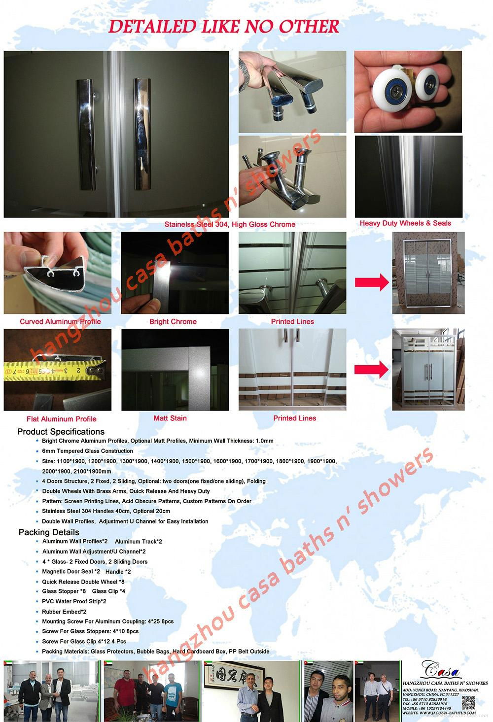 Amman Hot Selling Sliding Shower Glass 5