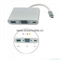 USB3.1 Type C to VGA Adapter with Hub Pd