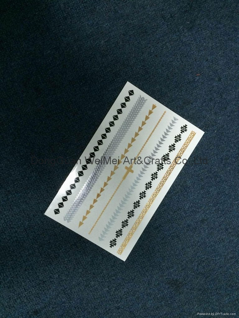 Temporary Metallic Gold Tattoo Stickers 3