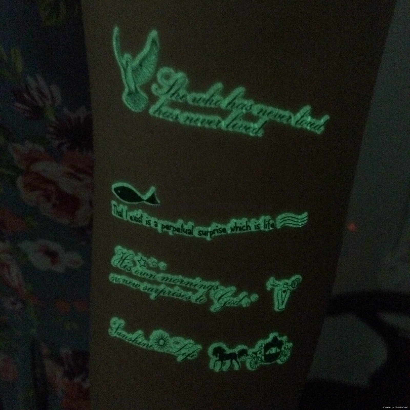 Temporary Glow In Dark Tattoo Sticker