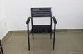 Wood Slat Armchair with Wrought Iron Frame 3
