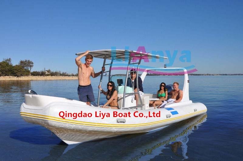 Liya 6.6m pvc rigid inflatable boat with engine