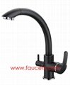 Rolya Tri Flow Kitchen Faucets Painted Black 3 Way Water Filter Tap