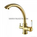 Drinking Water Filter 3 way PVD Golden