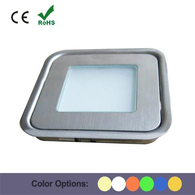 Square LED Light Floor Recessed Lighting With Stainless Steel Cover  2