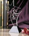  crystal glass trophy