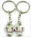 Lovers key chain, alloy key chain, metal key chain