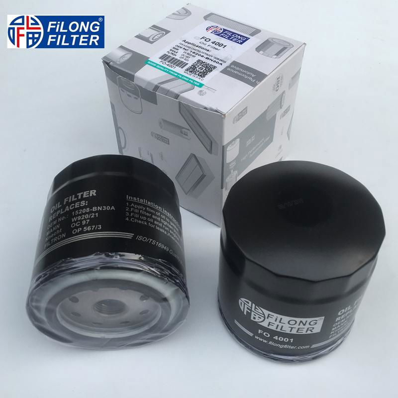 FILONG Manufactory Oil Filter FO-4001 W920/21  5940899 60507080 	210101012005 210501012005 15208BN300 15208BN30A 15208-BN30A PH2809 SM102