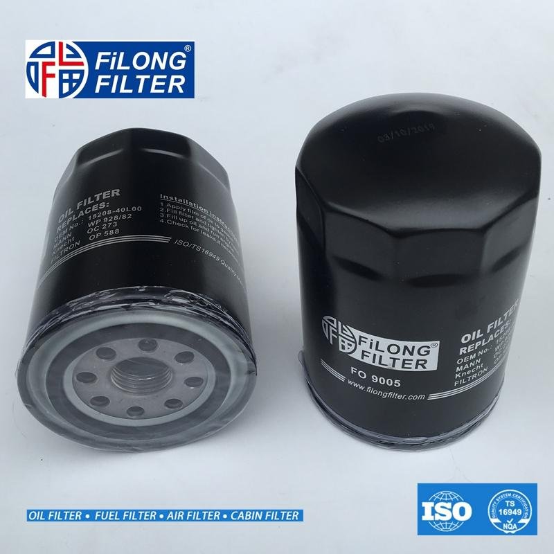 FILONG Manufactory Oil Filter FO-9005 15208-40L00 15208-20N00 15208-40L02 OP588  PH5126  PH5130 H17W20 C226J WP928/82 OC273 SK801