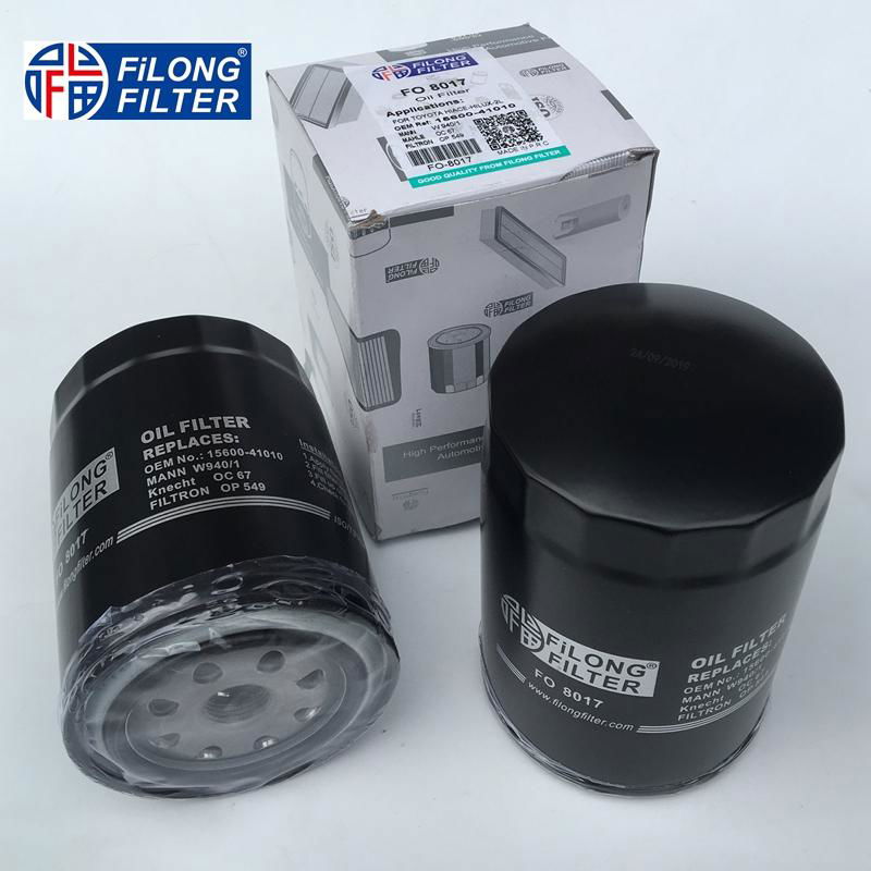 FILONG Manufactory Oil filter FO-8017 15600-41010 W940/1 1560041010  W940/35 W940/47 W940/81 W940/1 H17W01  H17W02 H17W03 PH28032 PH2850  PH2881 PH2996A OP580/8 OP588/2 OP675 1150100381, 1520832255, 1520865002, 1520865011, 1560020560, 1560020571, 1560040010, 1560041010, 1560041020, 1560041040, 1560044010, 1560050010, 156007600371, 1560087320, 156012055071, 1560120560, 1560130010, 1560141010, 1560144010, 156014401083, 156017810171, 1560196101, 1560A41010, 1650041020, 90915TD004 90915-TD004 