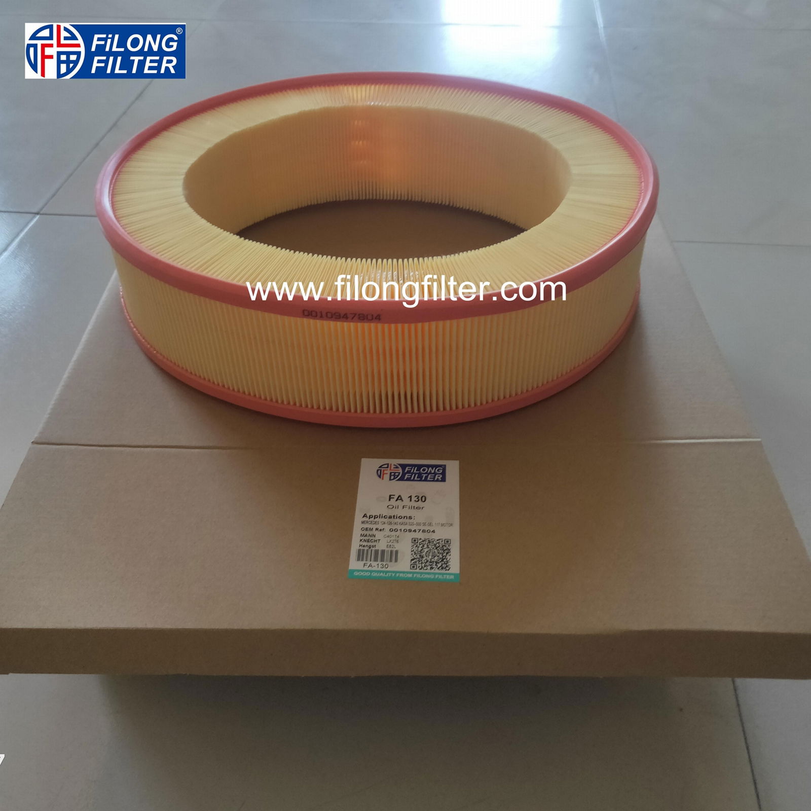 FILONG Manufactory For MERCEDES-BENZ Air Filter  0010947804  C40174 LX276 0020946904 	5022746 890X9601GA  AE328  CA4275 EL3520  A647 SB586