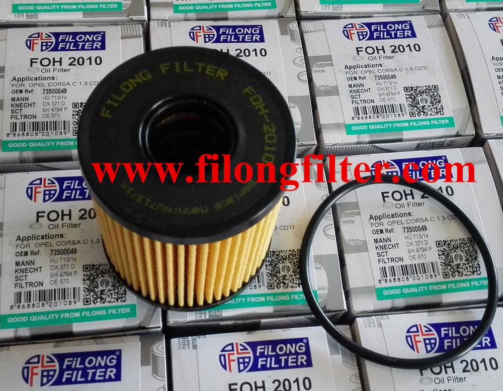 FILONG Manufactory For FIAT Oil filter HU713/1X 6000626333, 71765460, 71773176, 73500049 55245952, 55599959, 93177787, 95516104 5650342, 650190, 650206 	68091826AA, 68091827AA 68094002AA, 71769641 1565248, 9S516731C1A 1651185C00, 1651185C00000, 1651185E00, 1651185E00000 CH9713ECO E60HD110 OX371D, OX371DECO  SH4794P