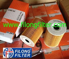 FILONG Manufactory Supplier For MAHLE FILER  Oil filter OX388D 03L115562 HU7008z