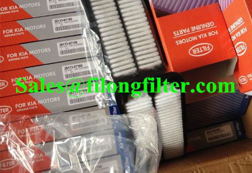 FILONG Manufactory For KIA Air filter 28113-07100 2811307100  C2617 LX2865 AP182/7 E687L 	CA10683 ELP9269 PA3189  A1330 SB2231 S3308A