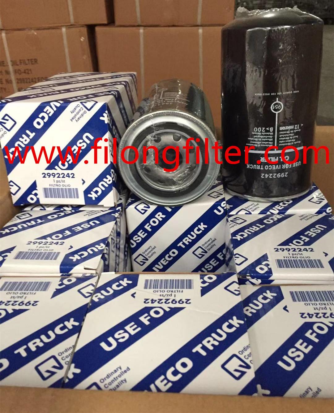 FILONG Manufactory Supplier For IVECO Truck Oil filter 2992242 504033399 4897898 1399494 EA504074043 15208-LA40A 15208-LA40B 2R0115403