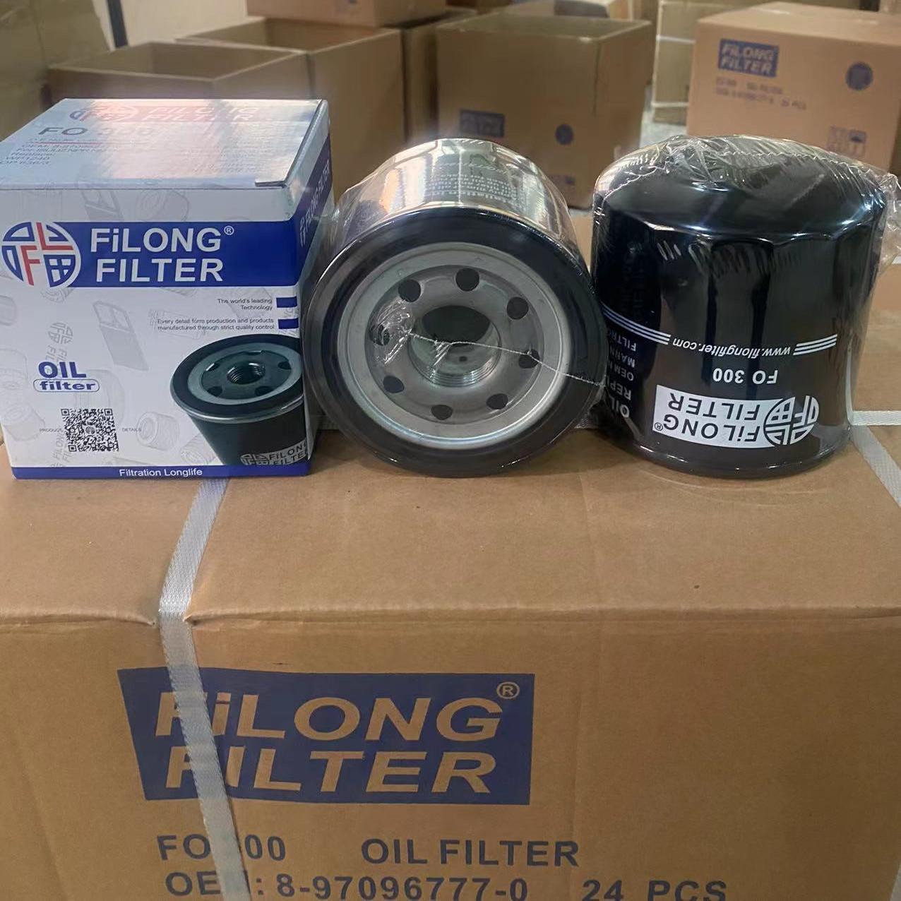 FILONG manufacturer  For ISUZU Oil Filter  FO-300 8-97148270-0 8-97096777-0 WP1240  8-97096-777-0 8-97148-270-0, 8-97371334-0 OP636/3 SK815