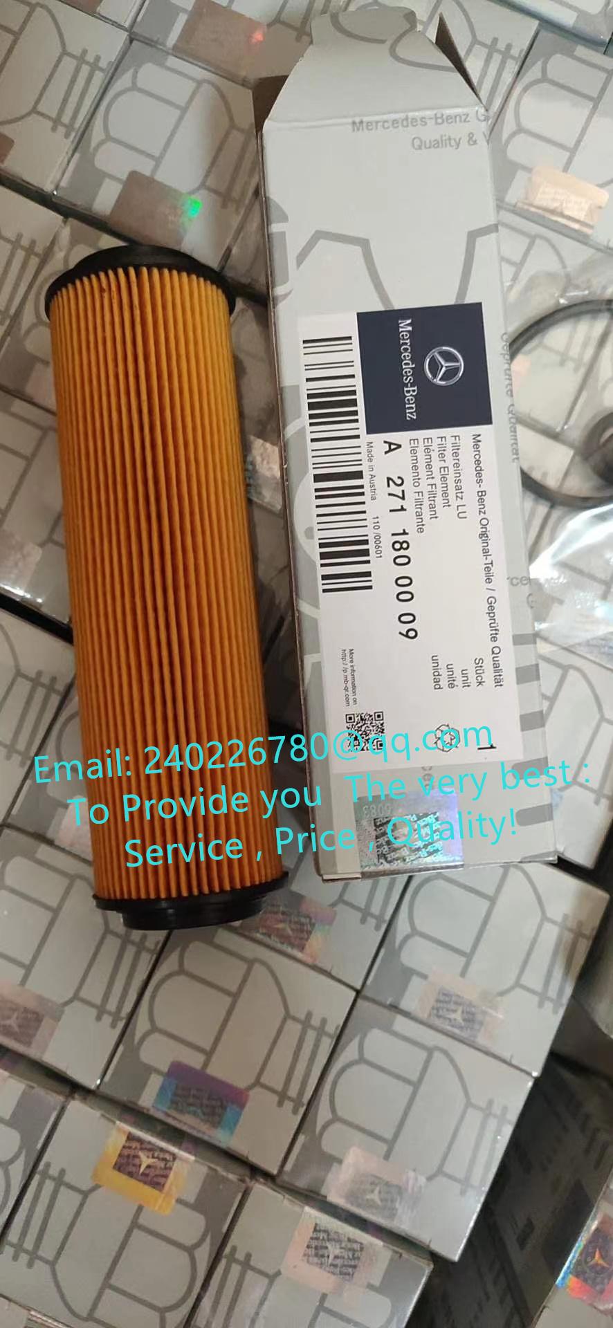 Mercedes-benz Oil Filter  OEM Number: MERCEDES-BENZ	2711800009, 2711800109, 2711840125, 2711840225, A2711800009, A2711800109, A2711840125, A2711840225 Reference Number: ALCO FILTER	MD543 BOSCH	1457429261 CLEAN FILTER	ML1731 FILTRON	OE640/8 FILONG	FOH116 FRAM	CH9918ECO HENGST FILTER	E38HD106 JSFILTER	OE0021M MANN-FILTER	HU514x MAHLE FILER	OX183/1D, OX183D MULLER FILTER	FOP514 PURFLUX	L366 SCT Germany	SH4030 SOFIMA	S5050PE UFI	2505000 UNIPART	GFE582 WIX	WL7322